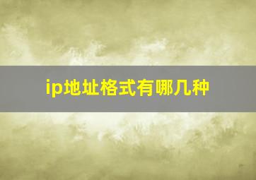 ip地址格式有哪几种