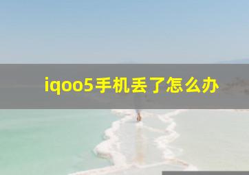 iqoo5手机丢了怎么办