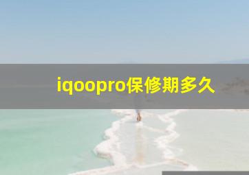 iqoopro保修期多久