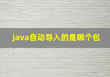 java自动导入的是哪个包