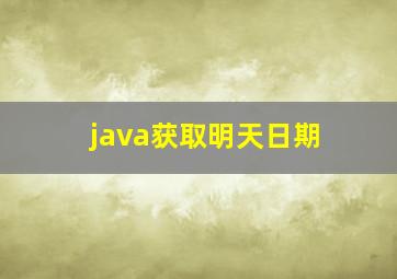 java获取明天日期