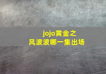 jojo黄金之风波波哪一集出场