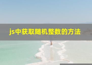 js中获取随机整数的方法