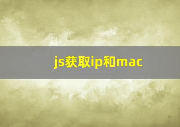 js获取ip和mac