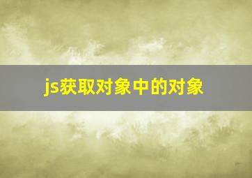 js获取对象中的对象