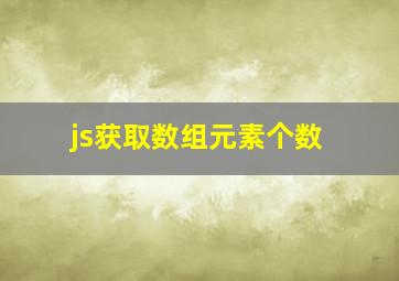 js获取数组元素个数