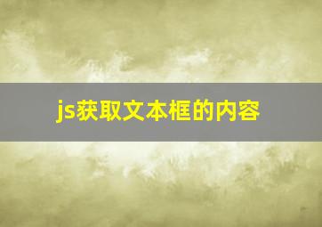 js获取文本框的内容