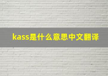 kass是什么意思中文翻译