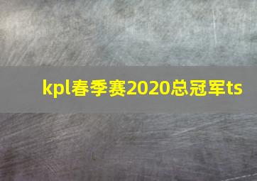 kpl春季赛2020总冠军ts