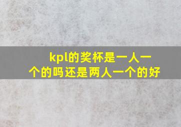 kpl的奖杯是一人一个的吗还是两人一个的好