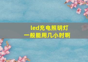 led充电照明灯一般能用几小时啊