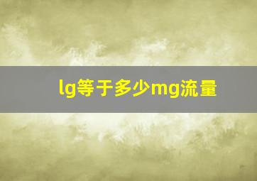 lg等于多少mg流量