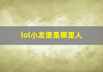 lol小龙堡是哪里人