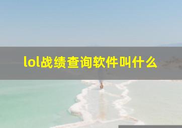 lol战绩查询软件叫什么