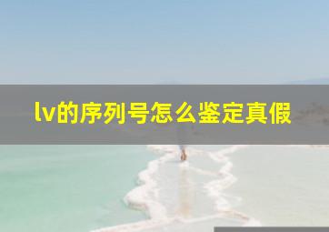 lv的序列号怎么鉴定真假