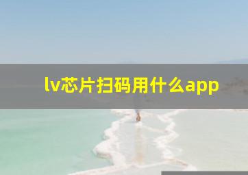 lv芯片扫码用什么app