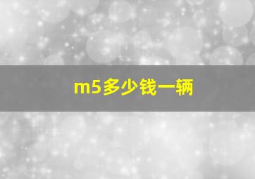 m5多少钱一辆