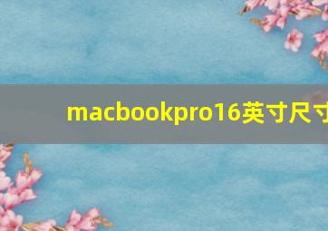 macbookpro16英寸尺寸