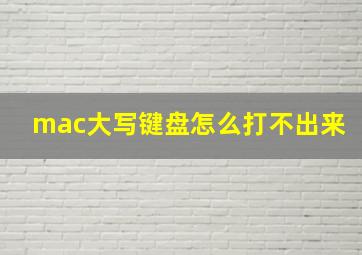 mac大写键盘怎么打不出来