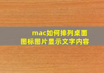 mac如何排列桌面图标图片显示文字内容