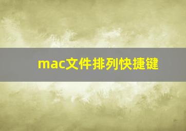 mac文件排列快捷键