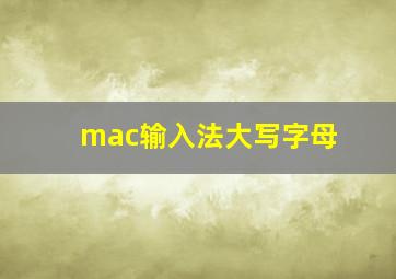 mac输入法大写字母