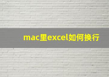 mac里excel如何换行