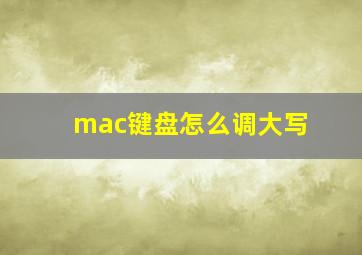 mac键盘怎么调大写