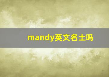 mandy英文名土吗