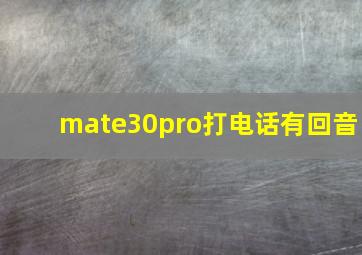 mate30pro打电话有回音