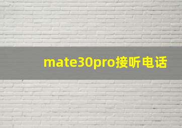 mate30pro接听电话