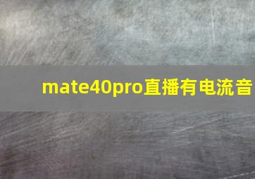 mate40pro直播有电流音