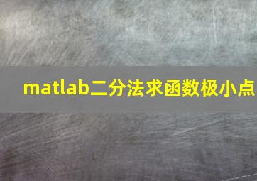 matlab二分法求函数极小点