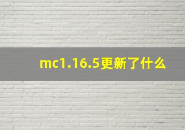 mc1.16.5更新了什么