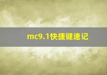 mc9.1快捷键速记