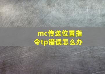 mc传送位置指令tp错误怎么办