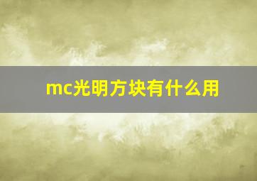 mc光明方块有什么用