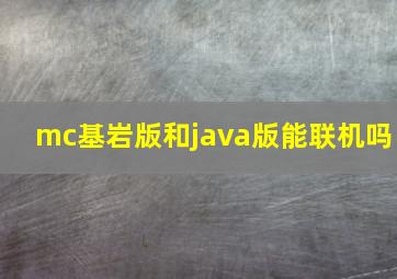 mc基岩版和java版能联机吗