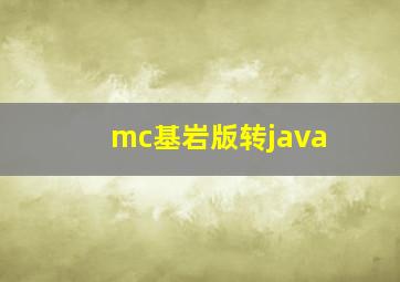 mc基岩版转java