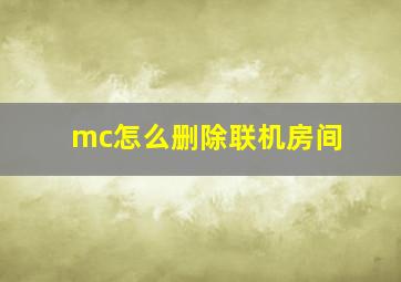 mc怎么删除联机房间