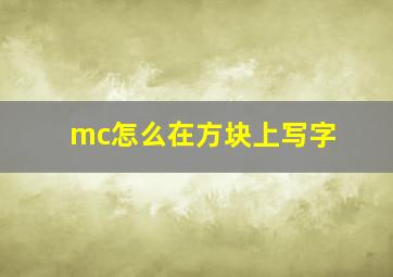 mc怎么在方块上写字