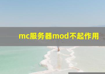 mc服务器mod不起作用