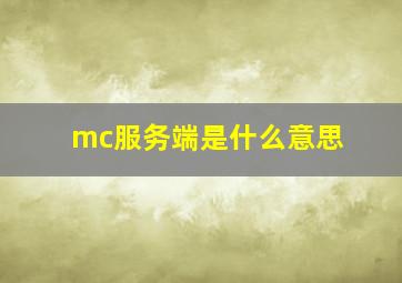 mc服务端是什么意思