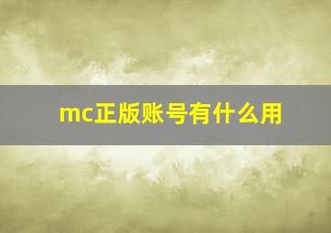 mc正版账号有什么用