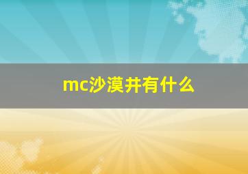 mc沙漠井有什么