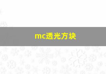 mc透光方块