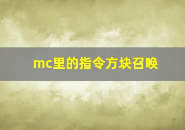 mc里的指令方块召唤