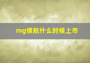 mg领航什么时候上市