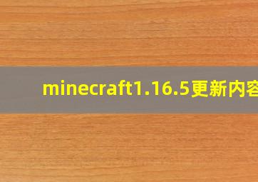 minecraft1.16.5更新内容