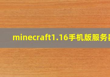 minecraft1.16手机版服务器